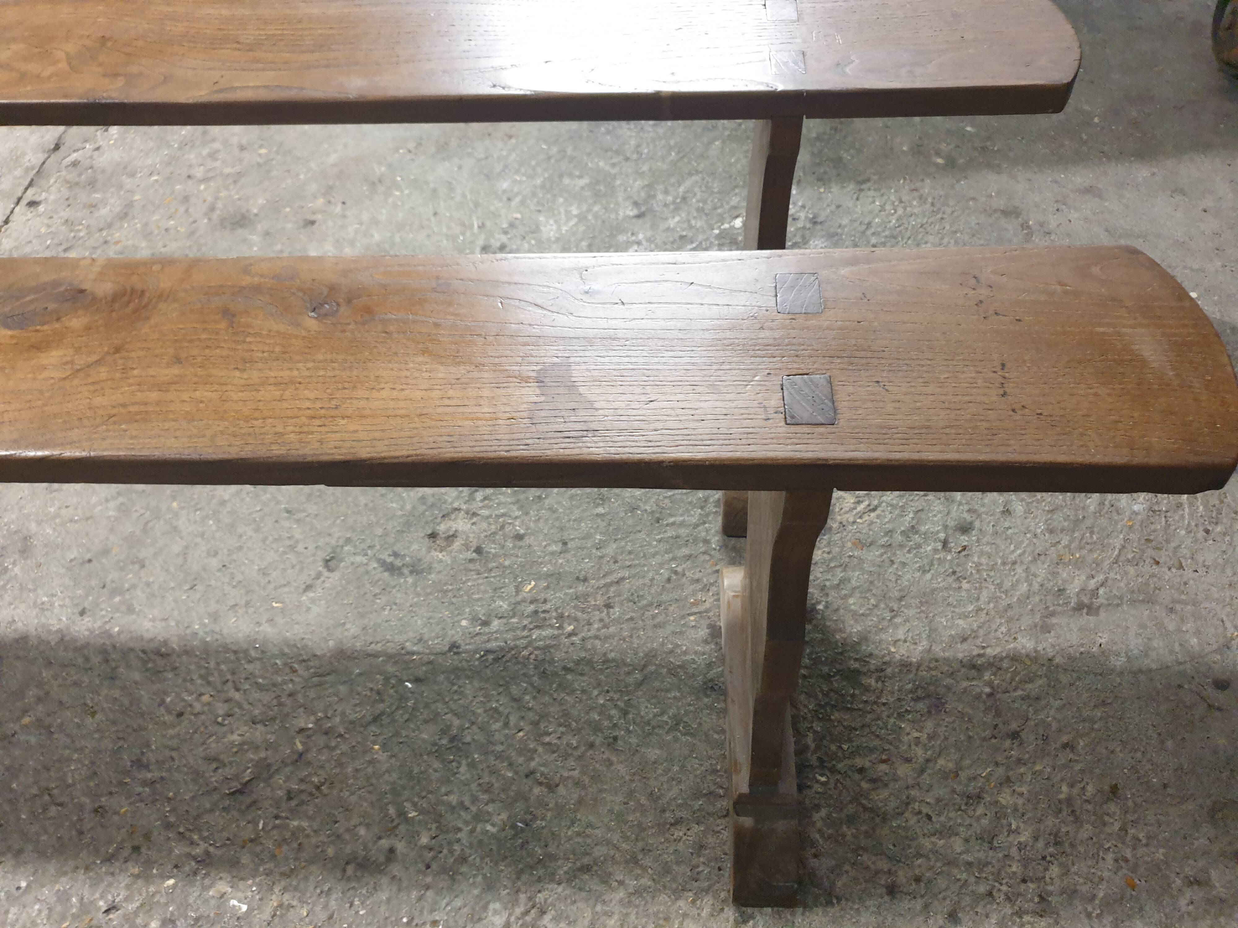 2 solid oak farm benches