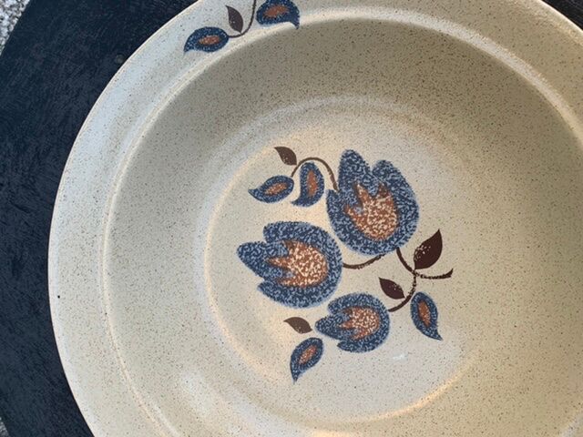 Hollow earthenware dish model sologne st Amand france vintage