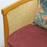 Armchair convertible in caning