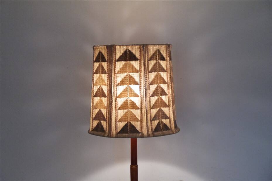Scandinavian teak and leather floor lamp, 1960