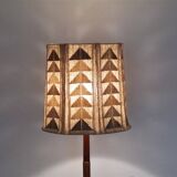 Scandinavian floor lamp in teak and leather 1960