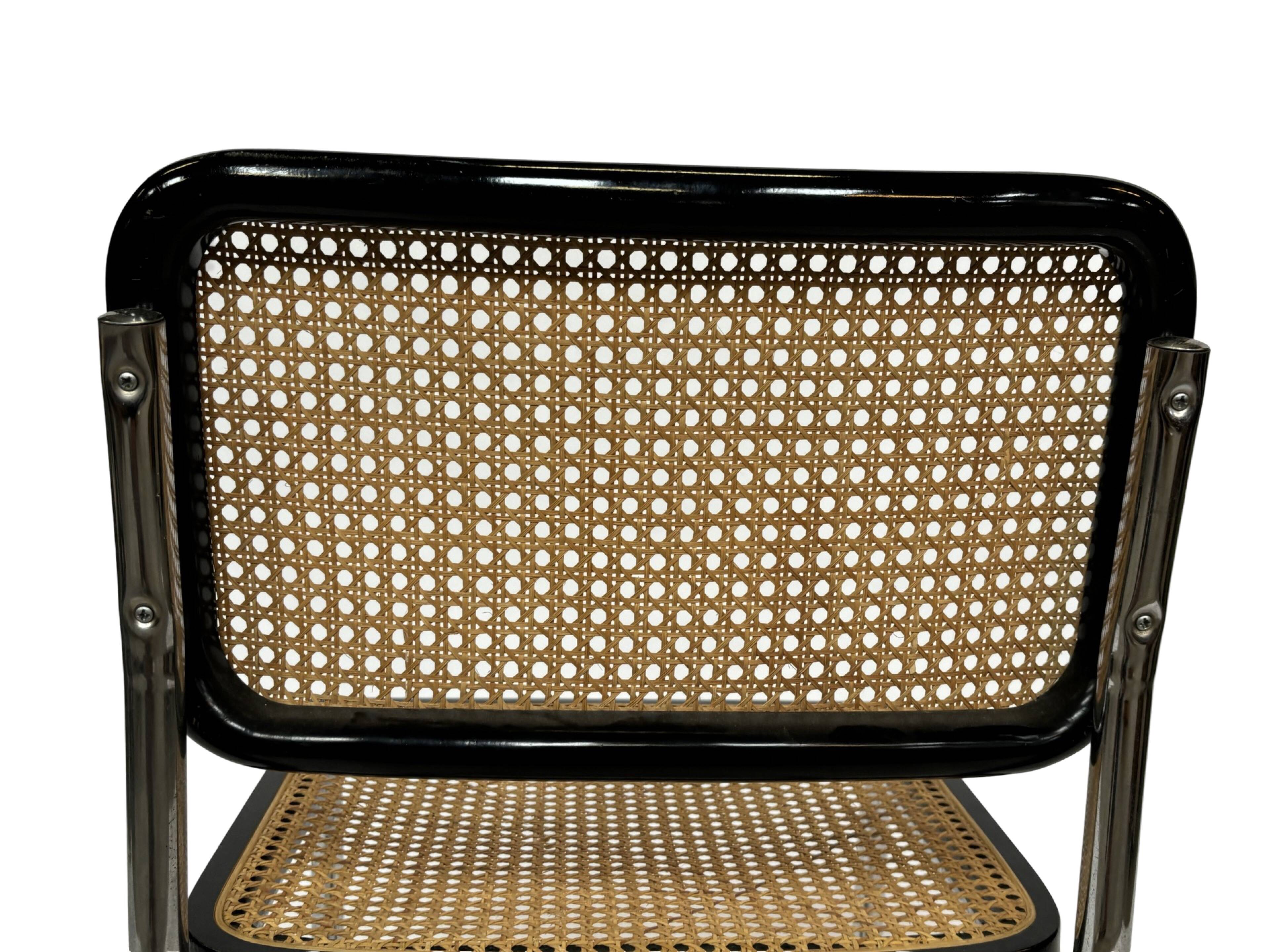 Cesca chair b32 model in chrome and black by Marcel Breuer