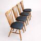 Set of 4 Baumann "Menuet" chairs – stained beech and black faux leather – French design