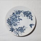 Set of 4 flat plates in Badonviller earthenware, Jasmin model, iron earth.