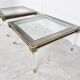 Vintage lucite and brass side tables, 1980s