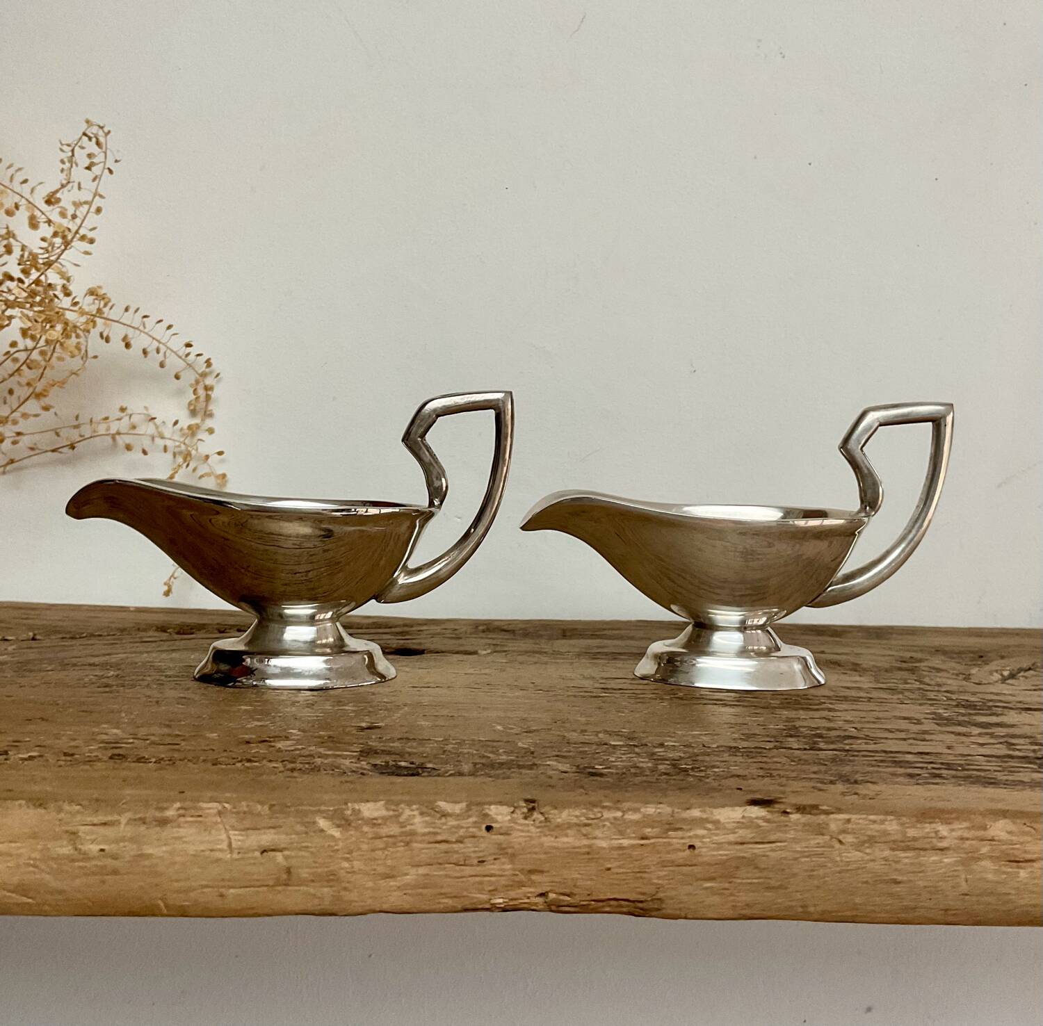 Duo de petites saucières metal argenté