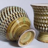 Duo of sacrificed ceramics Pottery by Pieter Groeneveldt 60s