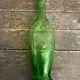 Old Green Bubble Glass Carafe Bottle with Vintage Stopper