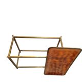 Mid-Century Hollywood Regency Coffee Table with Removable Bakelite Tray and Brass Frame, France, 196