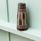 Vintage VEB Coswig GDR Ceramic Vase Marron with Beige Ritzdekor, 1970s