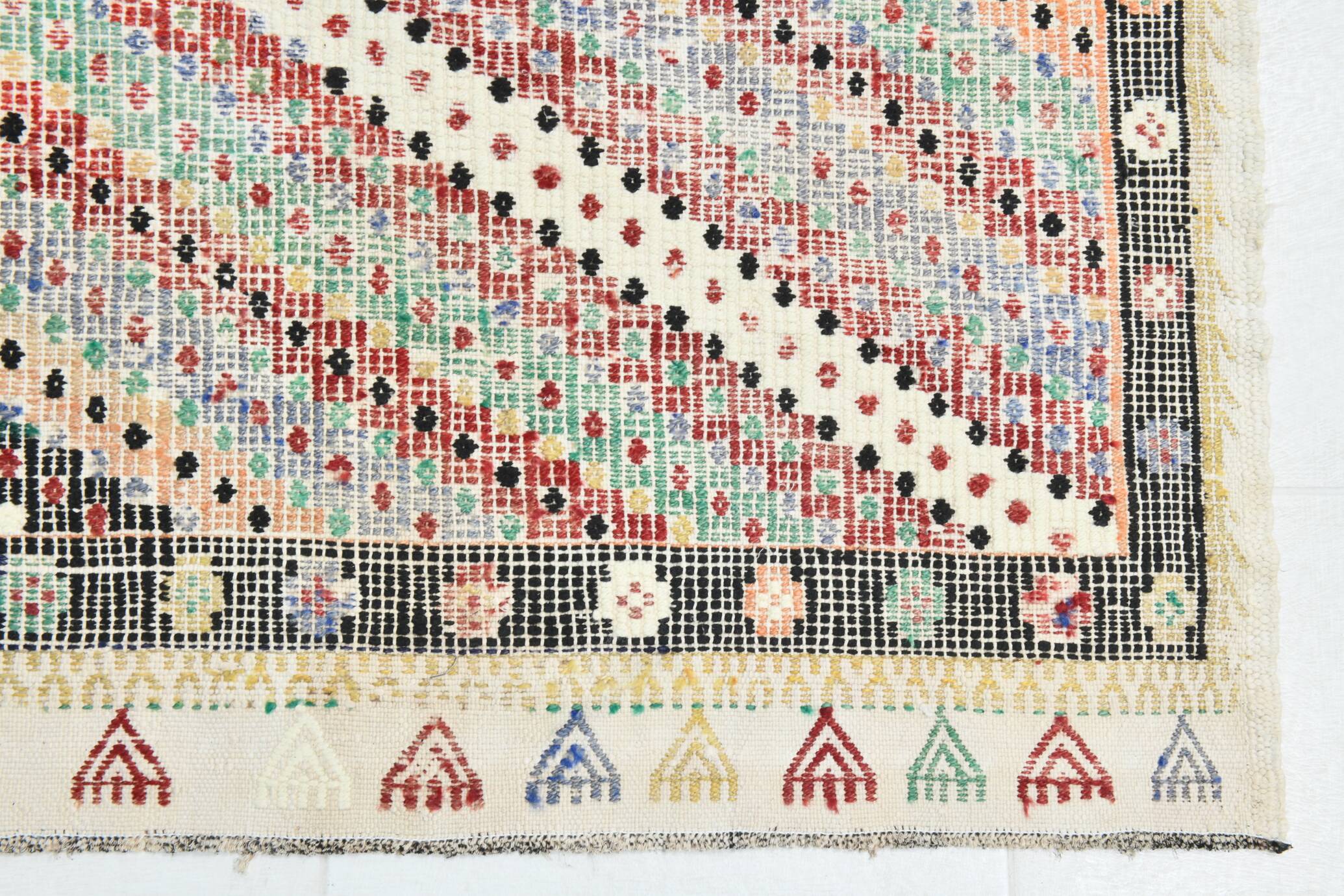 7x10 Large Kilim Rug Colorful Design, 210x292 Cm