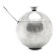Mid-century modern sugar bowl, silver-plated brass, Poland, 1960s