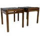 Pair of stools, leather and wood, 1960'