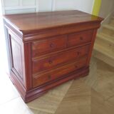 Cherrywood chest of drawers with ogee – 4 drawers – 80s – Louis Philippe style