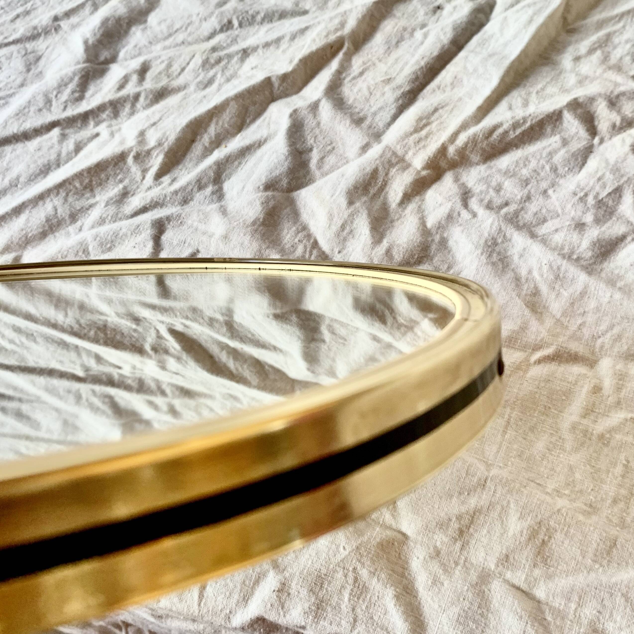 Vintage oval mirror with brass border - EDIL