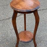 20th century round art nouveau tripod stand in solid wood