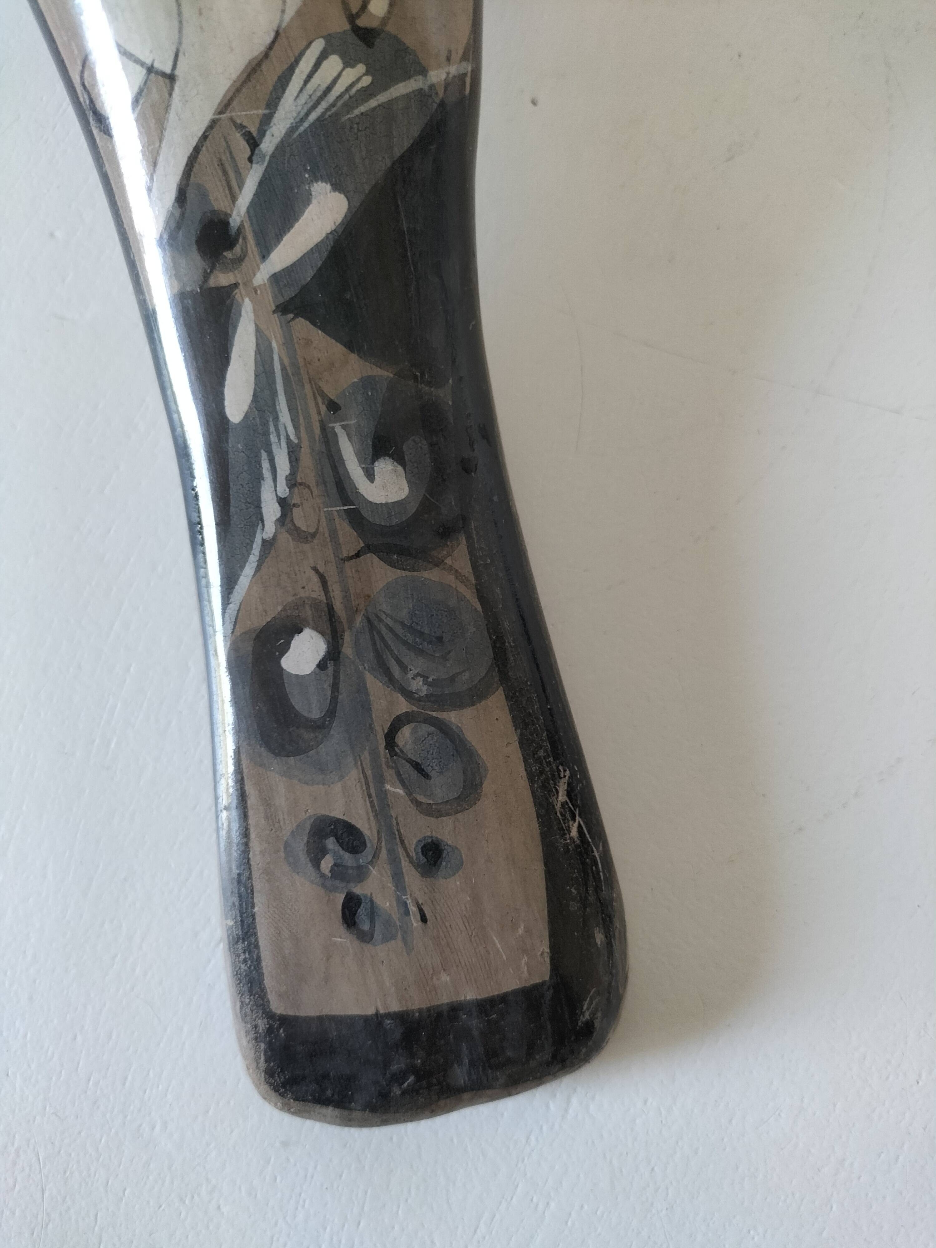 Ceramic dove from Mexico – Decorated with nahual cat