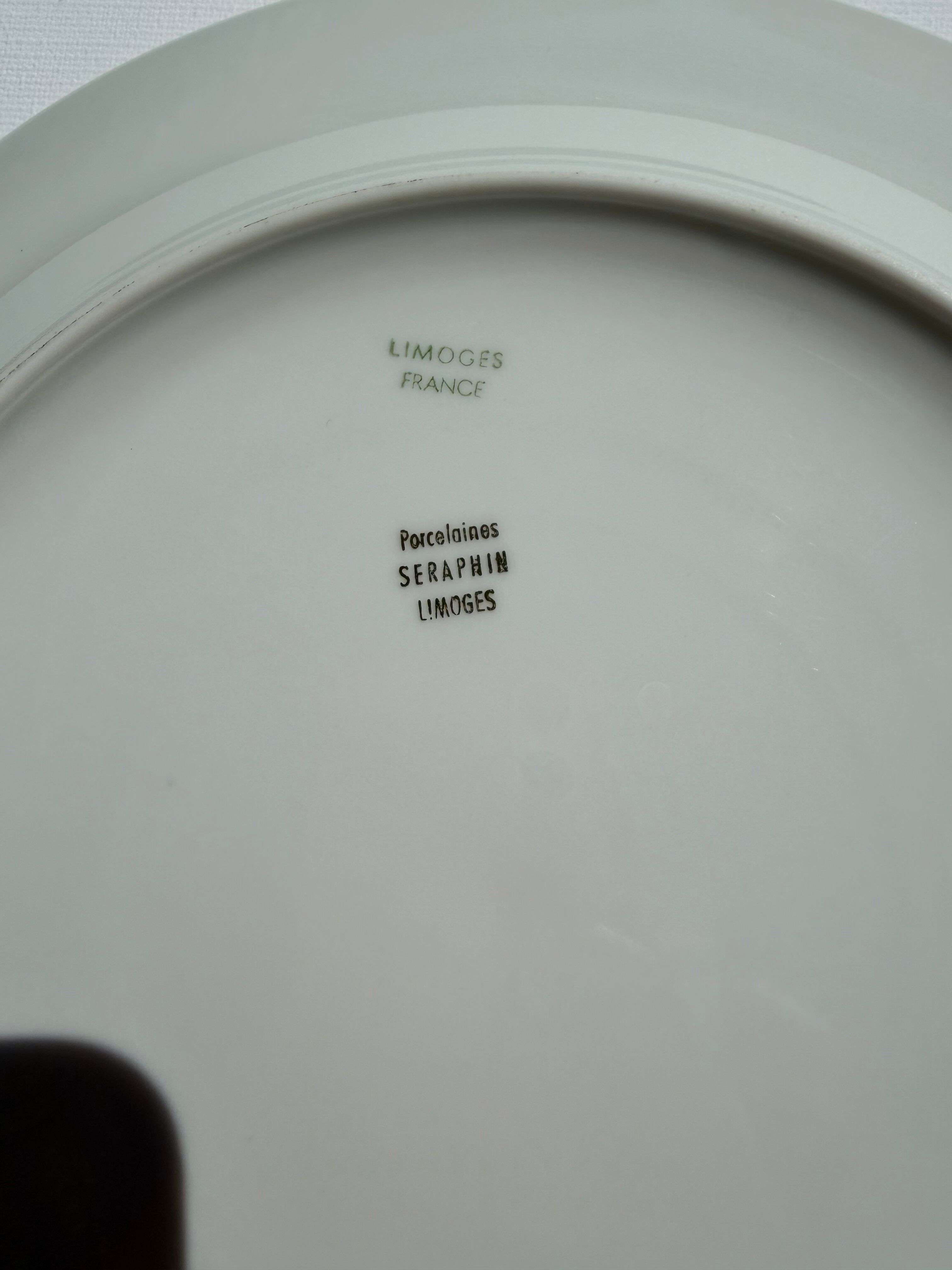 9 table plates made of Limoges porcelain