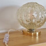 Textured Cast Amber Globe Lamp