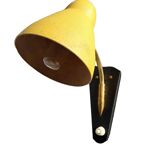 Yellow adjustable casserole wall light 1950