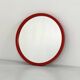 Kartell red round mirror 1980s