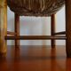 Vintage straw wood low stool
