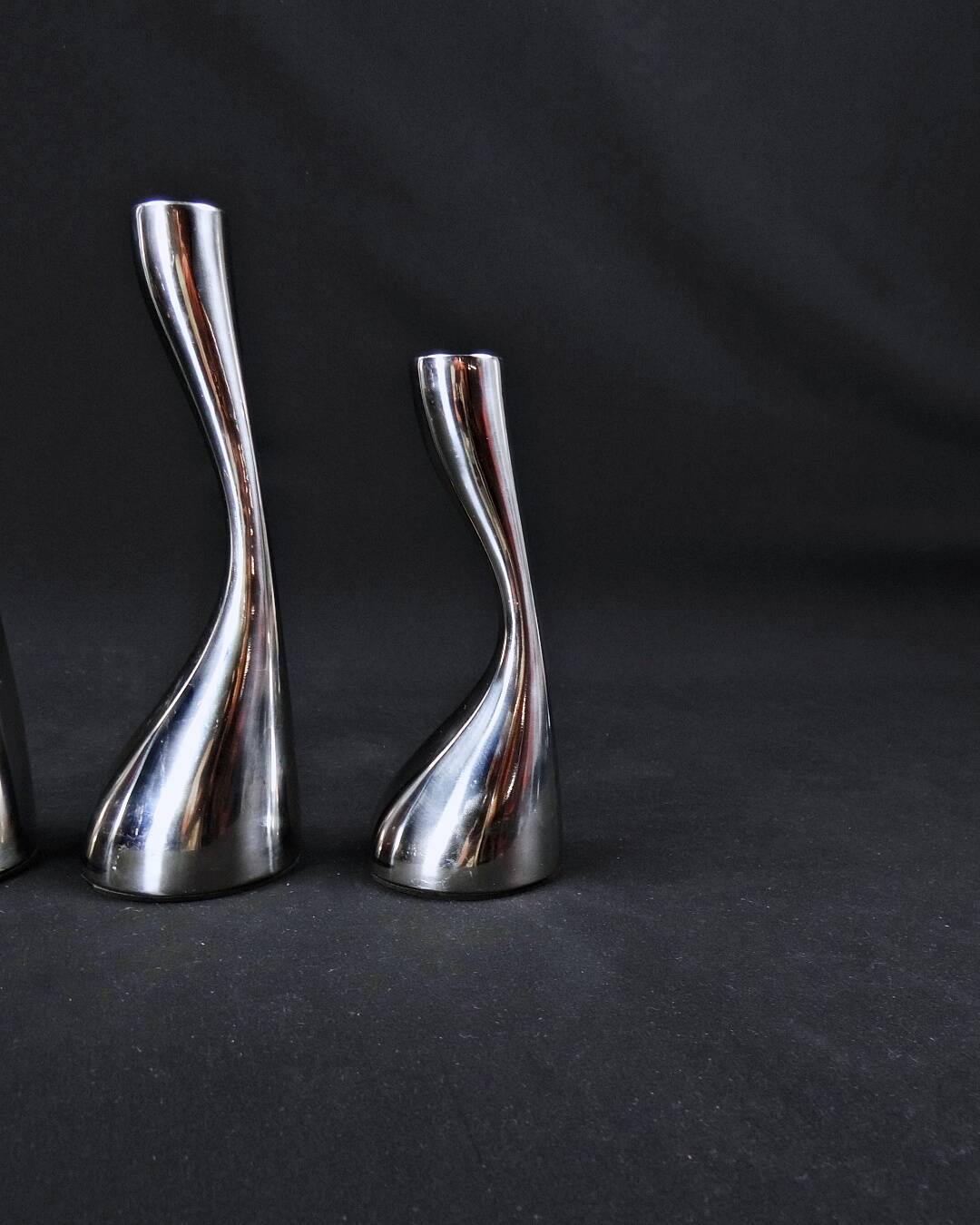 Scandinavian steel candle holders by Design by Mencke & Vagnby Nuance Vintage