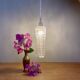 Suspension tulipe vintage en verre moulé