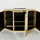Pair of travertine brass cabinets by Alfredo Freda 1975