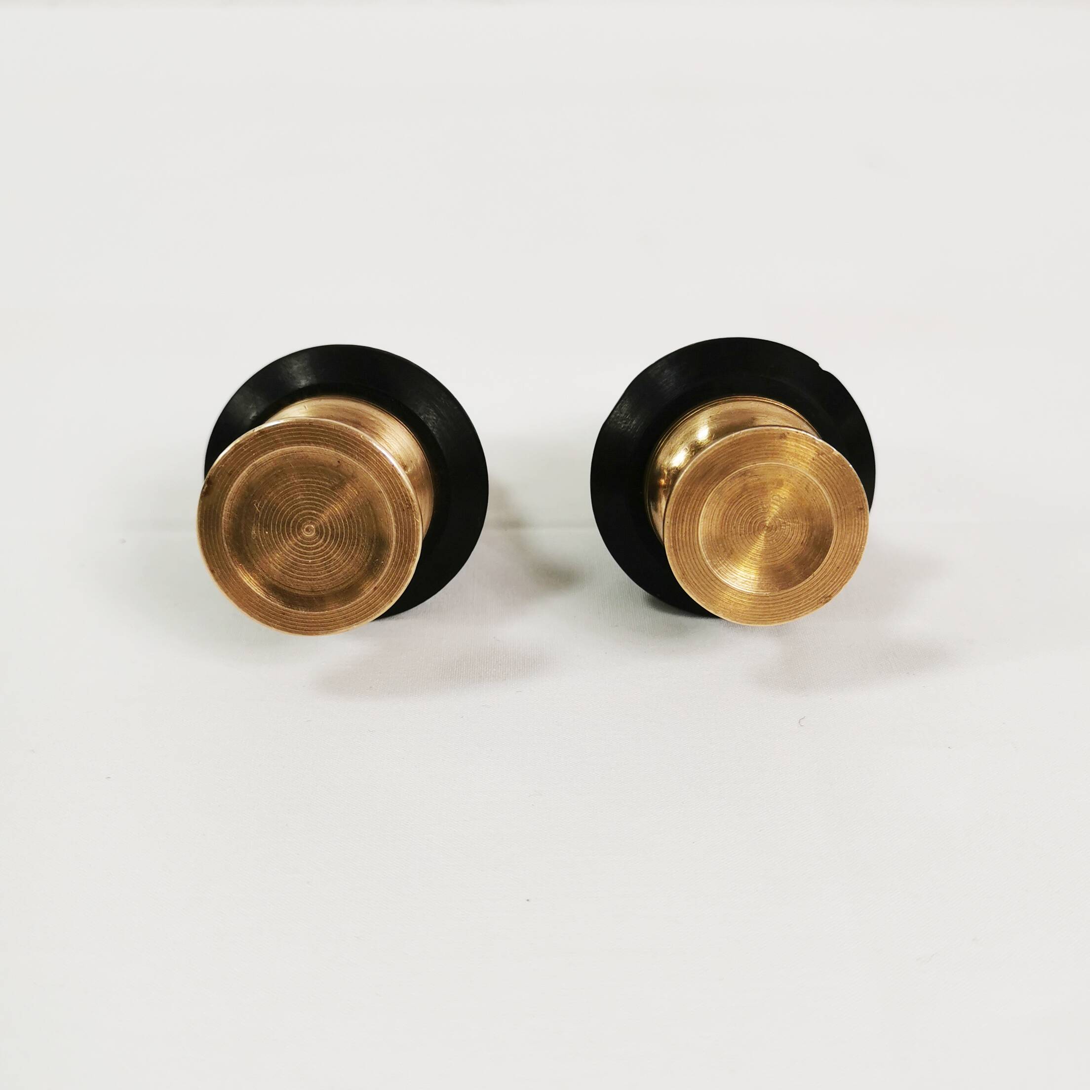 Brass and rosewood spice set, Denmark, 1950s