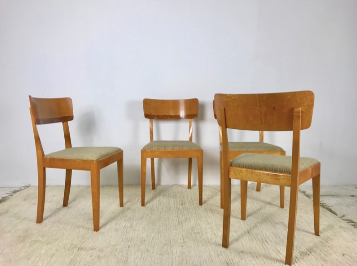 Set of 4 chairs art deco, 1950
