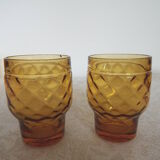 8 amber glasses