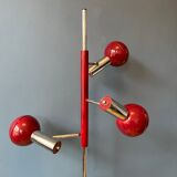 Vintage Wilko Eyeball Floor Lamp in Bordeaux Red | Space Age Lamp