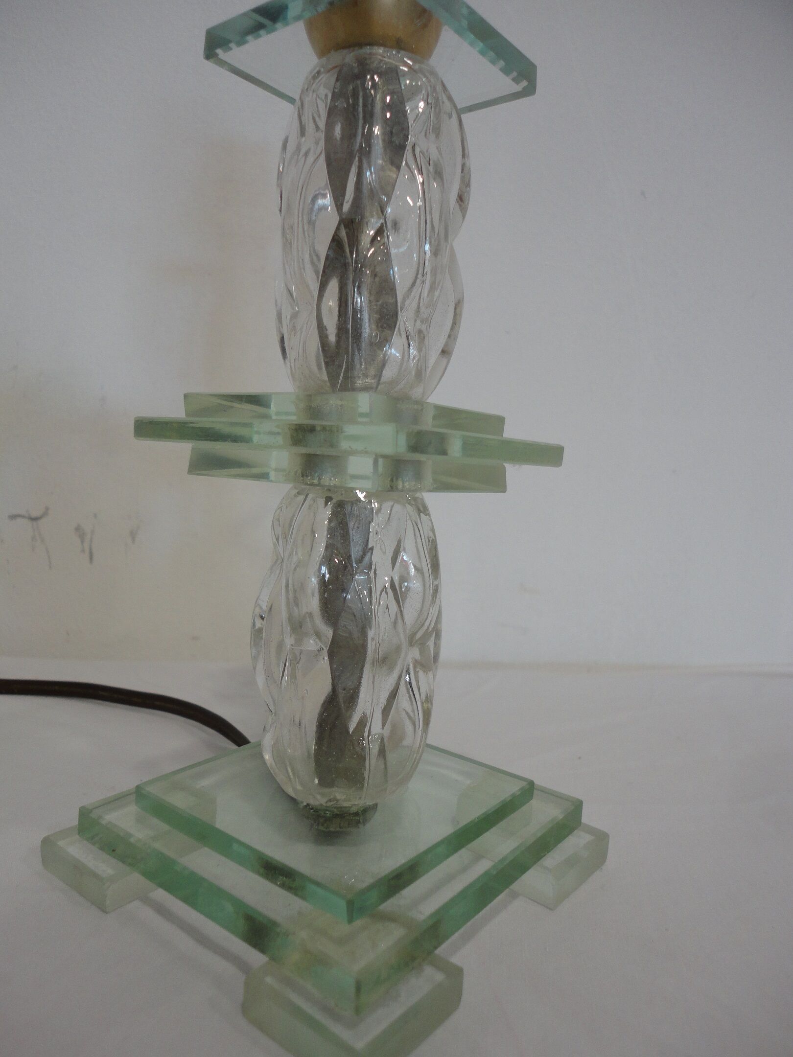 Deco art glass lamp