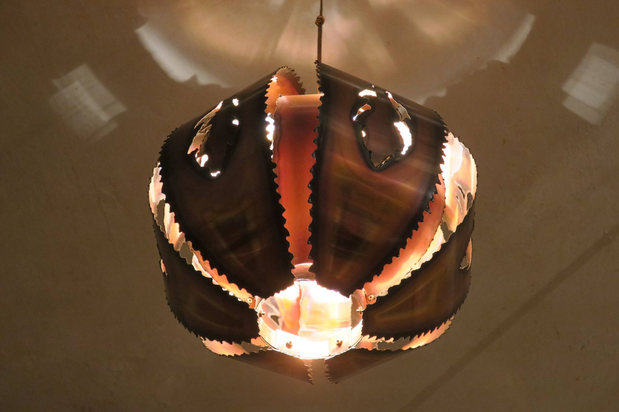 Brutalist pendant light, Denmark 1970s