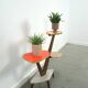 Hoge vintage plantentafel met messing en formica, plantenrek
