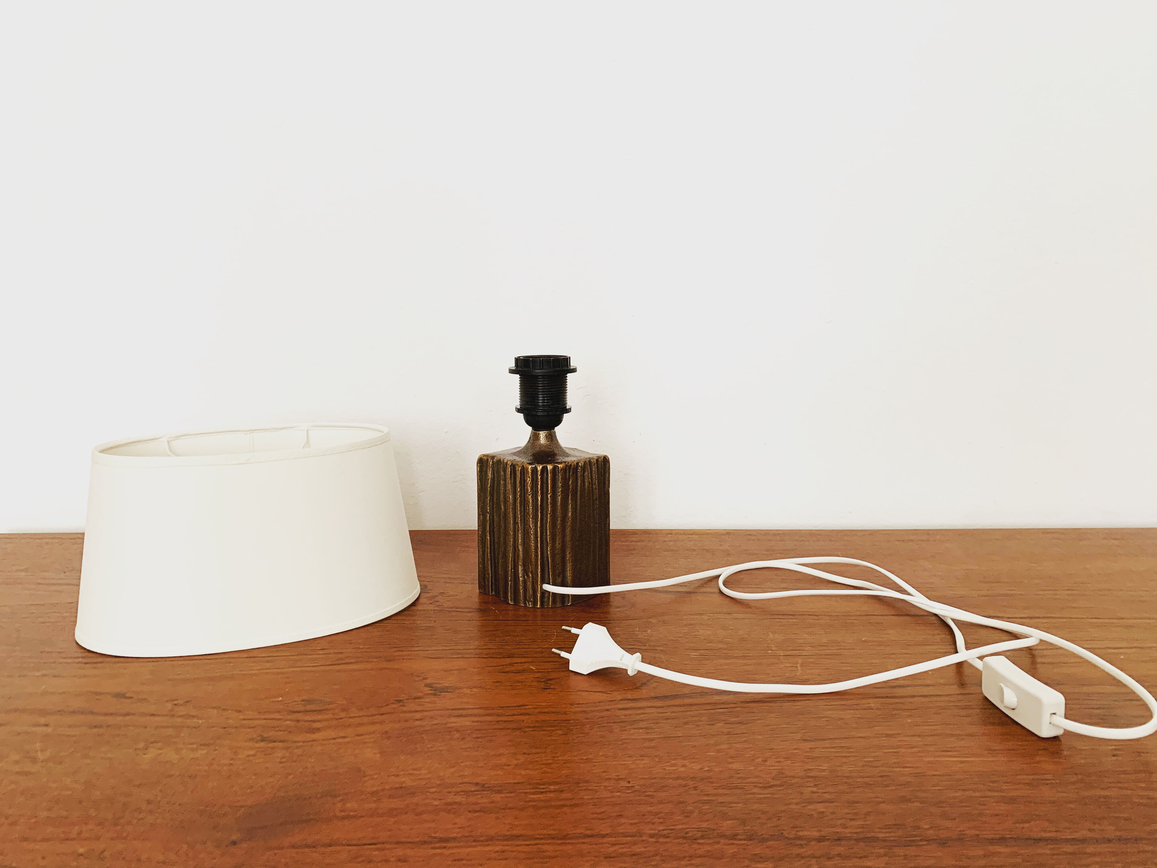 Brutalist brass table lamp