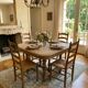 Henri II dining table stripped in solid oak from the 19th century.
