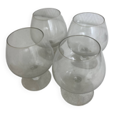 Set of 4 old cognac glasses