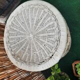 Table en rotin blanc