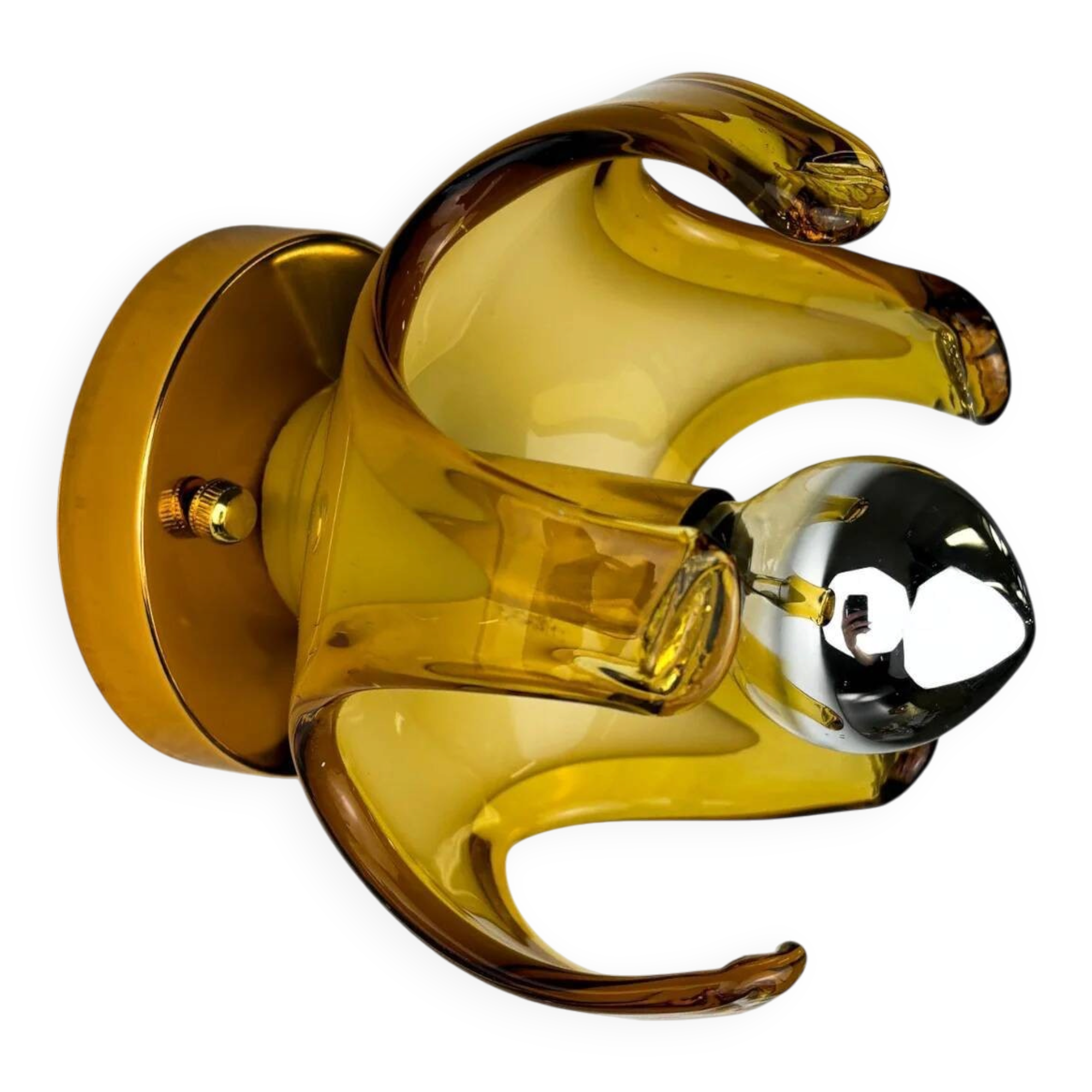 Carlo Nason sconce for Mazzega Murano, orange Murano blown glass Italy, 1970s