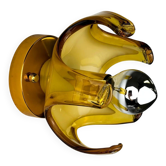 Applique Carlo Nason pour Mazzega Murano, verre soufflé de Murano orange, Italie, années 1970.