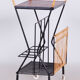 Original midcentury side table, metal, rattan, scandinavia, 1960s