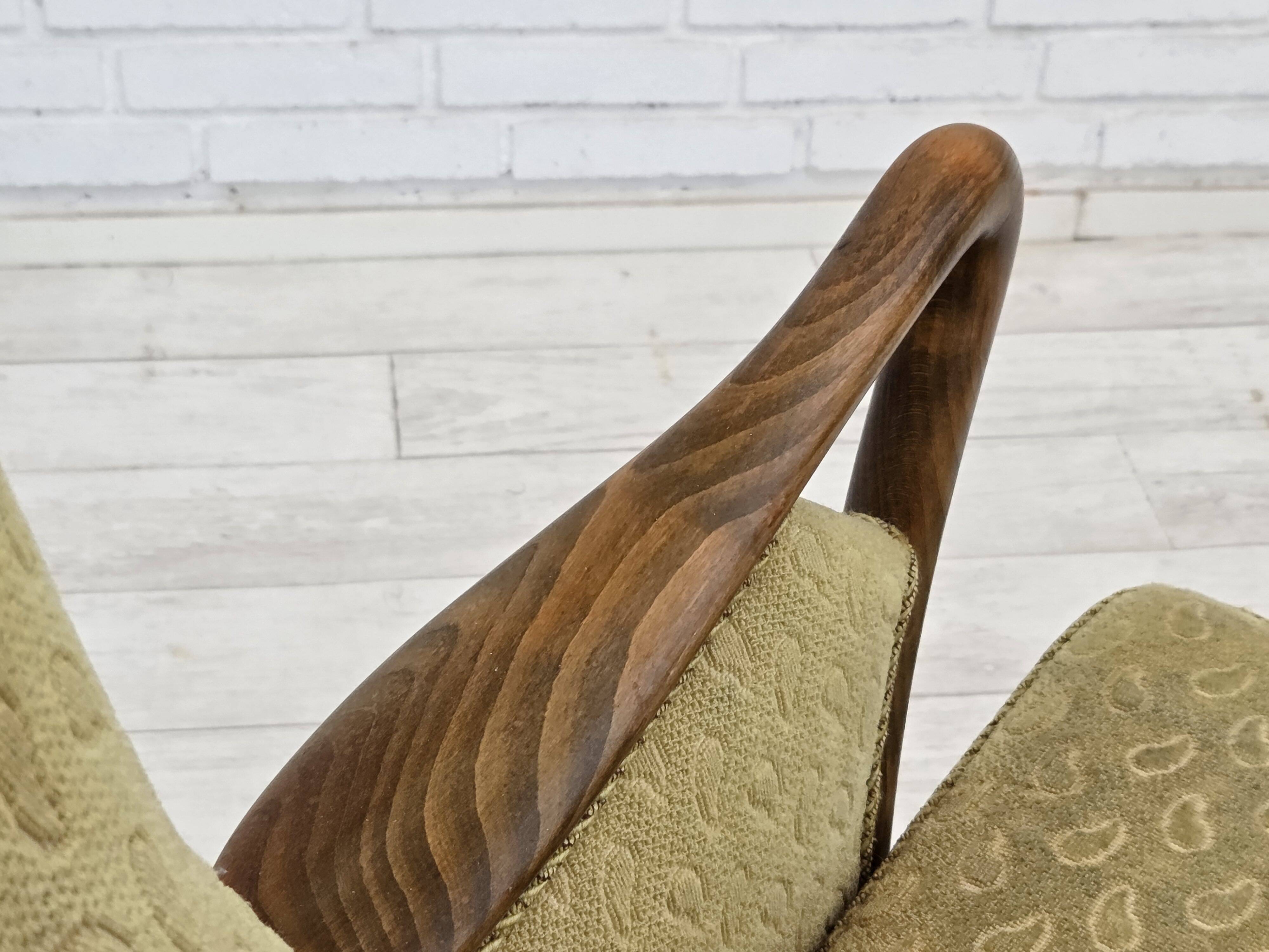 1960s, Danish armchair by Slagelse Møbelværk, model 157, velour.