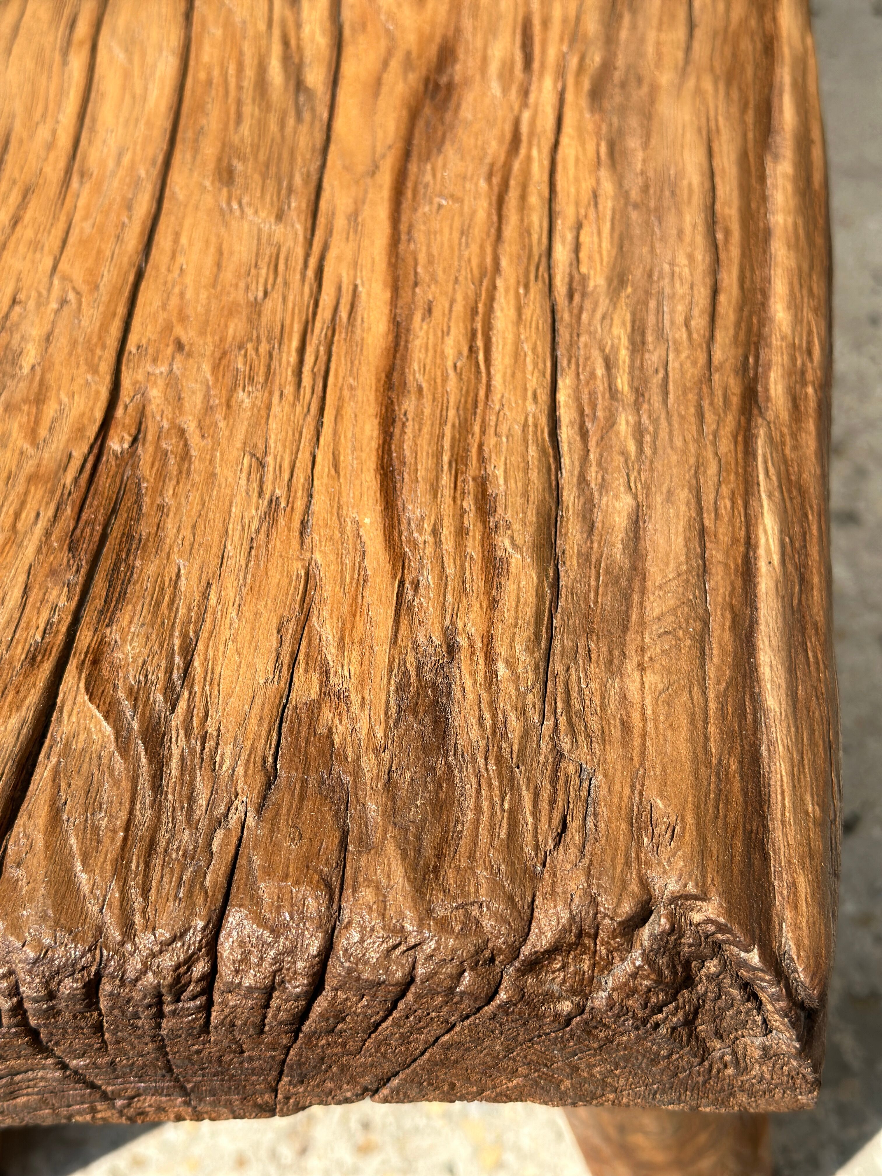 Small side table or stool in blond teak H:30 L43 l27