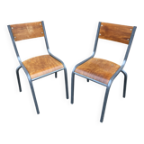 Pair of Mullca Delagrave School chairs 1960s