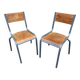 Pair of Mullca Delagrave School chairs 1960s