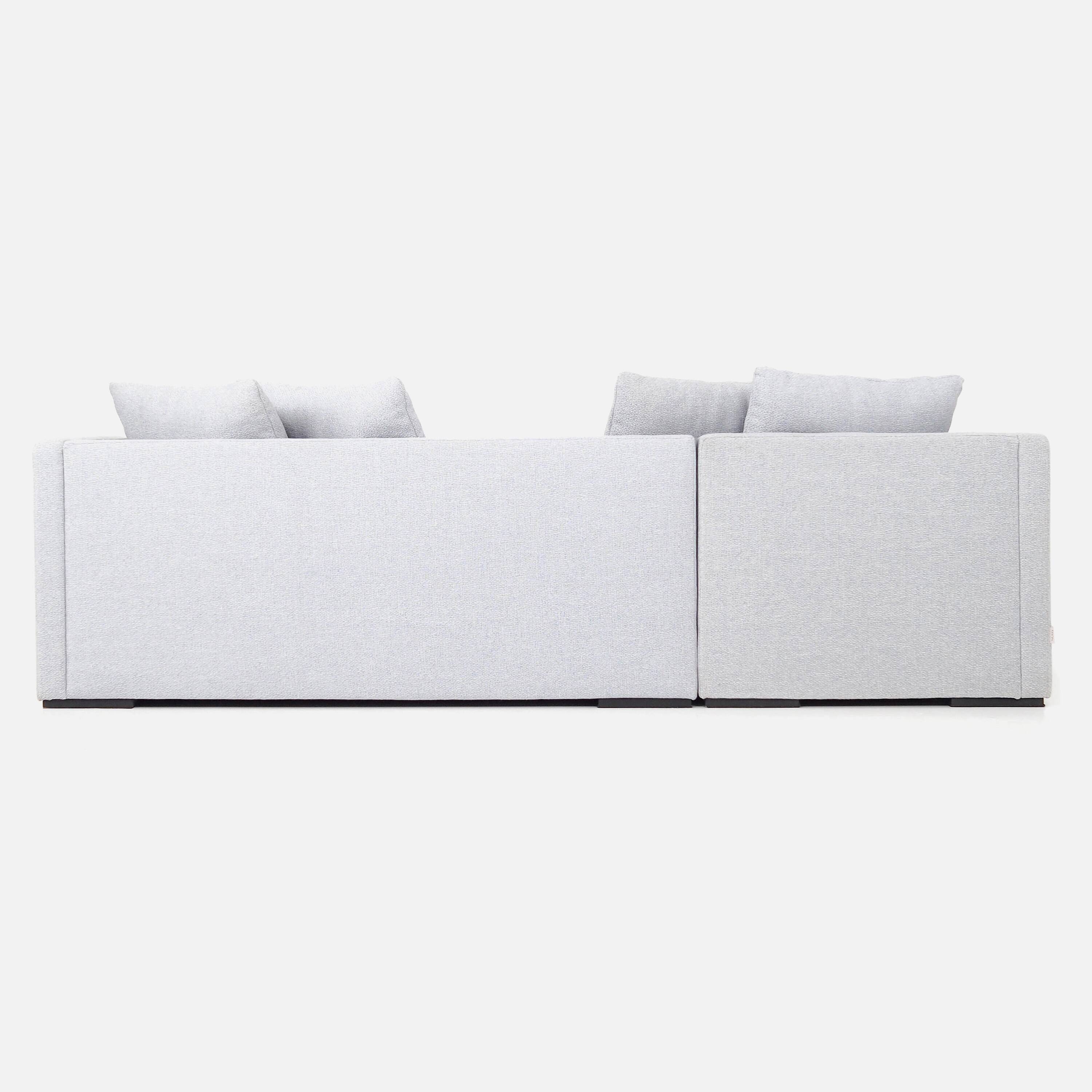 Canapé d'angle MALMO gris souris, design scandinave