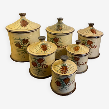 Series of vintage spice jars from Vallauris