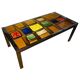 Ceramic / chrome metal coffee table Design Style Belarti, circa 1960